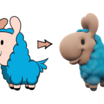 Loffy Llama drawing vs 3D