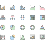 Set of Charts and Diagrams line icons