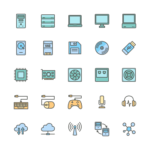 Set of Computer Components line icons