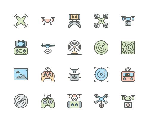 Set of Drone line icons