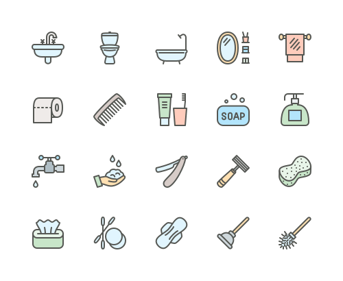 Set of Hygiene line icons